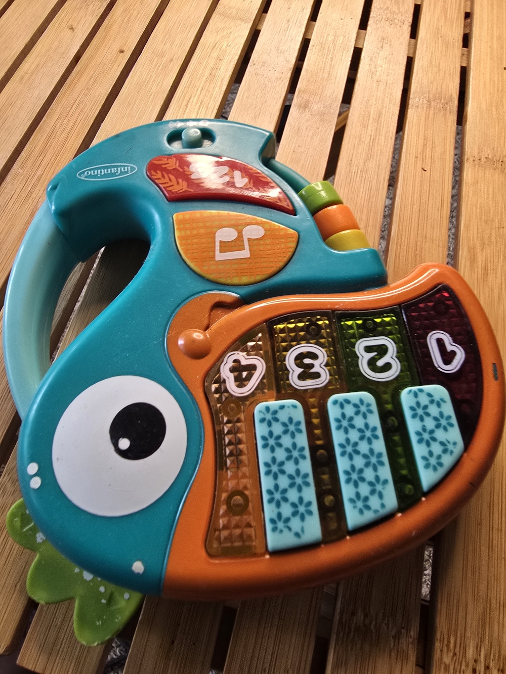 Fisher-Price Teal and Orange Musical Fish Piano
